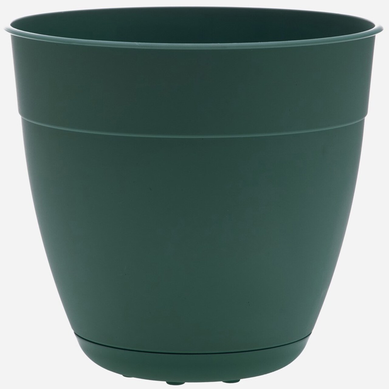 Bloem Dayton Planter With Saucer: 16" - Turtle Green - 100% Recycled Plastic Pot, Removable Saucer, Elevated Feet, For Indoor and Outdoor Use, Gardening, 8.5 Gallon Capacity
